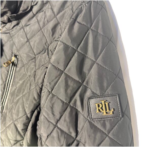 Ralph Lauren Women's Size PS Black Quilted Jacket Hidden Zipper/Button - Picture 4 of 15